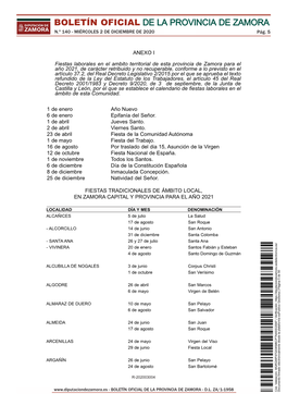 BOLETÍN OFICIAL DE LA PROVINCIA DE ZAMORA N.º 140 - MIÉRCOLES 2 DE DICIEMBRE DE 2020 Pág