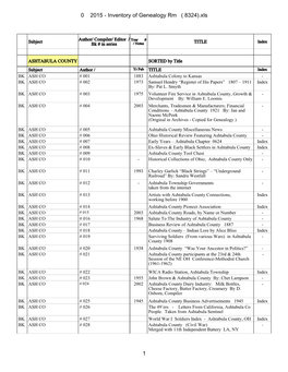 Inventory of Genealogy Rm ( 8324).Xls