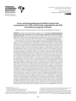 Gross and Histopathological Pitfalls Found in the Examination of 3,338 Cattle Brains Submitted to the BSE Surveillance Program in Brazil1 Raquel R