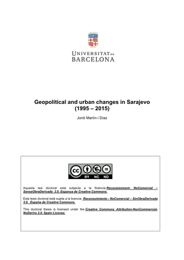 Geopolitical and Urban Changes in Sarajevo (1995 – 2015)