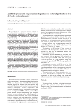 Antibiotic Prophylaxis for Prevention of Spontaneous Bacterial Peritonitis in Liver Cirrhosis: Systematic Review