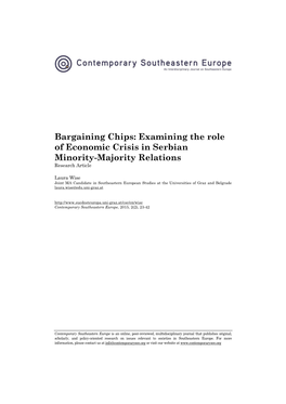 Bargaining Chips: Examining the Role of Economic Crisis in Serbian Minority-Majority Relations Research Article