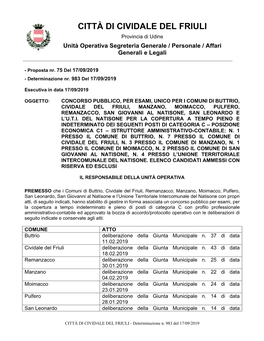 Determinazione N. 983 Di Data 17.09.2019