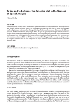 The Antonine Wall in the Context of Spatial Analysis