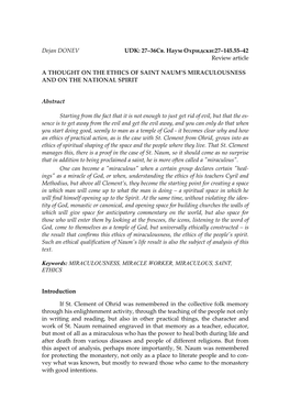 Dejan DONEV UDK: 27–36Св. Наум Охридски:27–145.55–42 Review Article