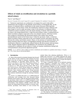 Effects of Winds on Stratification and Circulation in a Partially Mixed Estuary