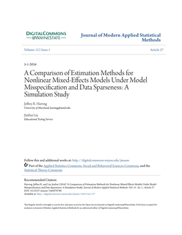 A Comparison of Estimation Methods for Nonlinear Mixed-Effects Models Under Model Misspecification and Data Sparseness: a Simulation Study Jeffrey R