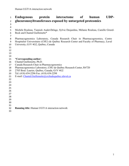 Endogenous Protein Interactome of Human