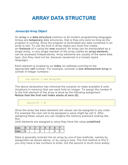 Array Data Structure