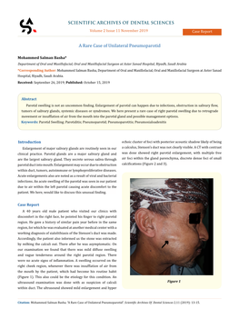 A Rare Case of Unilateral Pneumoparotid