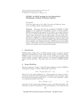 An IRAF Package for the Quantitative Morphology Analysis of Distant Galaxies