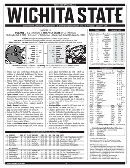 At WICHITA STATE (9-4, 5-2 American) D-I Rank* Total Team Stats Total D-I Rank* Wednesday, Feb