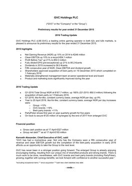 GVC Holdings PLC