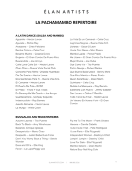 La Pachamambo Repertoire