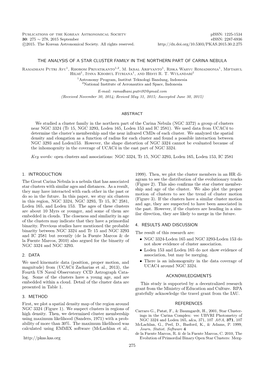 THE ANALYSIS of a STAR CLUSTER FAMILY in the NORTHERN PART of CARINA NEBULA We Studied a Cluster Family in the Northern Part Of