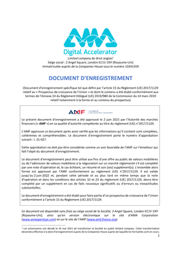 AMA Document D'enregistrement