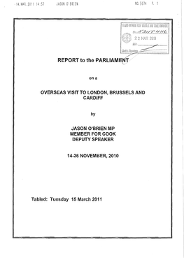 REPORT to the PARLIAMENT