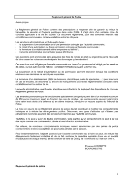 Règlement Général De Police