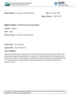 Food Processing Ingredients