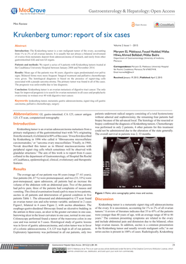 Krukenberg Tumor: Report of Six Cases