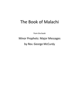 The Book of Malachi