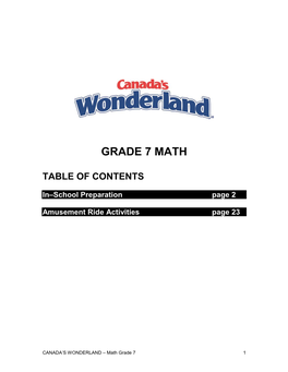 Grade 7 Math