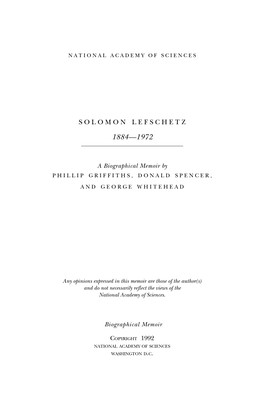 Solomon Lefschetz