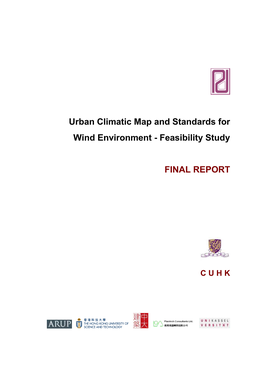 Urban Climatic Map and Standards for Wind Environment - Feasibility Study