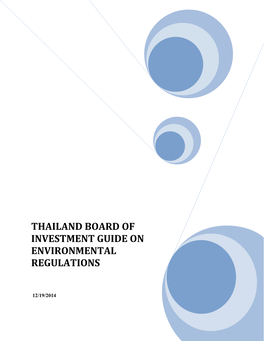 Thailand Board of Investment Guide on Environmental Regulations