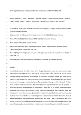 1 Strain Migration During Multiphase Extension, Stord Basin, Northern North Sea Rift