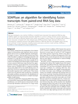 An Algorithm for Identifying Fusion Transcripts from Paired-End RNA