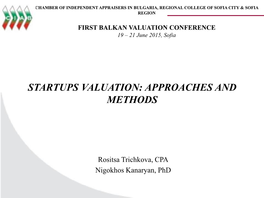 Startups Valuation: Approaches and Methods