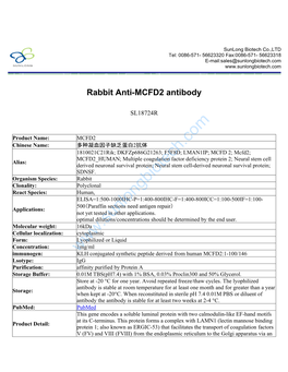 Rabbit Anti-MCFD2 Antibody-SL18724R
