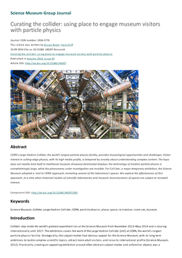 Curating the Collider: Using Place to Engage Museum Visitors with Particle Physics