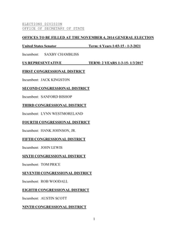 Offices to Be Filled at the 2006 General Election