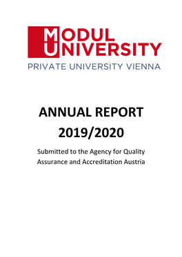 Modul University Vienna's Annual Report 2019-2020
