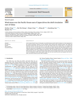 Wind Stress Over the Pacific Drives the Shelf Circulation East of China