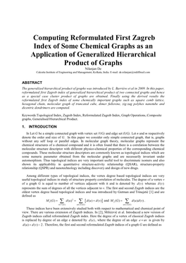 Computing Reformulated First Zagreb Index of Some Chemical Graphs As