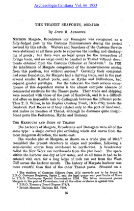 THE THANET SEAPORTS, 1650-1750 by JOHN H