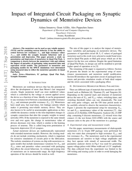 Impact of Integrated Circuit Packaging on Synaptic Dynamics of Memristive Devices