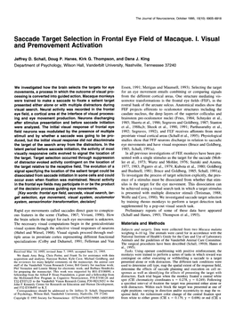 Saccade Target Selection in Frontal Eye Field of Macaque. I. Visual and Premovement Activation