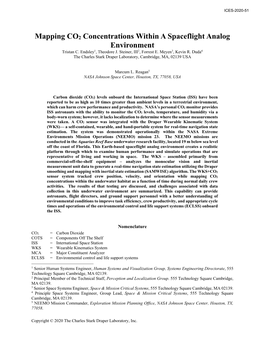 Mapping CO2 Concentrations Within a Spaceflight Analog Environment Tristan C