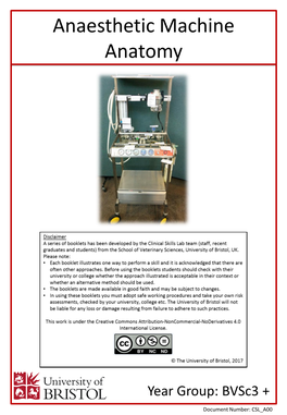 Anaesthetic Machine Anatomy