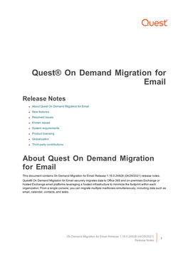 Quest on Demand Migration for Email