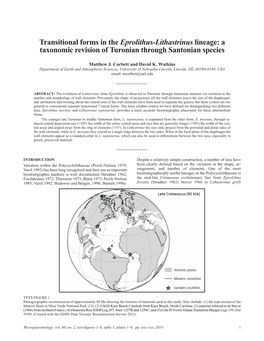 Transitional Forms in the Eprolithus-Lithastrinus Lineage: a Taxonomic Revision of Turonian Through Santonian Species