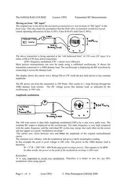 DC Input” the Original Way to Lay Down the Maximum Permitted Power Was in Terms of “DC Input” to the Final Stage