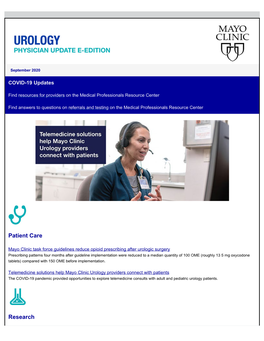 Mayo Clinic Urology Physician Update
