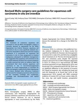 Revised Mohs Surgery Care Guidelines for Squamous Cell Carcinoma In-Situ Are Overdue