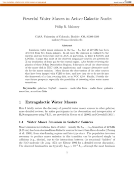 Powerful Water Masers in Active Galactic Nuclei