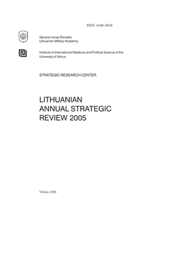 Lithuanian Annual Strategic Review 2005
